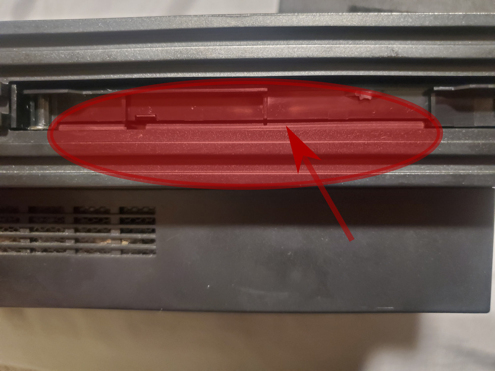 ps2 drive cover removed